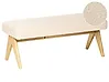 Upholstered Bench TAMRE Boucle Off-White/ Light Brown