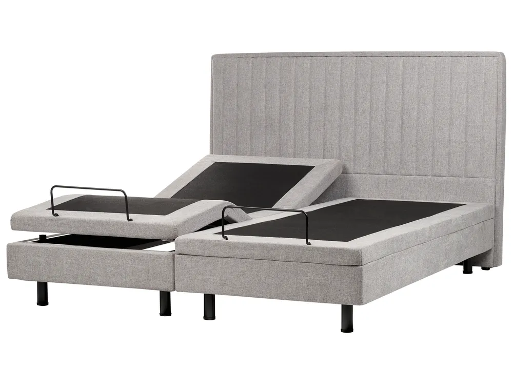 Adjustable Bed Fabric DUKE II 180 x 200 cm (EU Super King) Light Grey