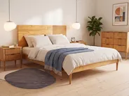 Bedroom Set Pine Wood FLAVIGNAC 180 x 200 cm (EU Super King) Light Brown_1118549