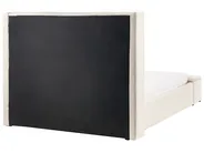 Lit à eau avec banquette de rangement NOYERS Velours Blanc cassé 140 x 200 cm_1036745