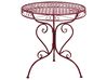 Table bistrot ALBINIA 70 cm 70 cm Métal Rouge Bordeaux