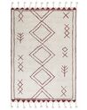 Cotton Area Rug 160 x 230 cm White and Red KENITRA_831333