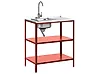 Isla de cocina exterior con fregadero VILAMA Rojo Metal