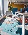 Set of 4 Folding Chairs SPARKS Metal Light Grey/ White