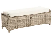 Ławka ogrodowa z poduchą SUSUA 150 cm z otomaną Rattan Naturalny_957581