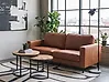 Sofa 3 Seater SAVALEN Faux Leather Golden Brown