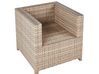 Lounge Set Rattan beige 4-Sitzer Auflagen cremeweiß MILANO_929451