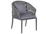 Garden Dining Set 4 Seater LIPARI with Cushions Metal Grey_808192