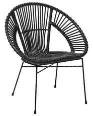 Sedia da pranzo SARITA Rattan Nero_734869