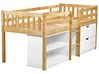 Wooden Kids Mid Sleeper Bed with Storage EU Single Size Light Wood SUSVILLE_935468