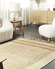 Alfombra ORTAOBA Beige 160 x 230 cm Yute_1184599