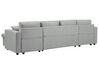 Fabric Corner Sofa Bed with Storage Light Grey SOMMEN _723422