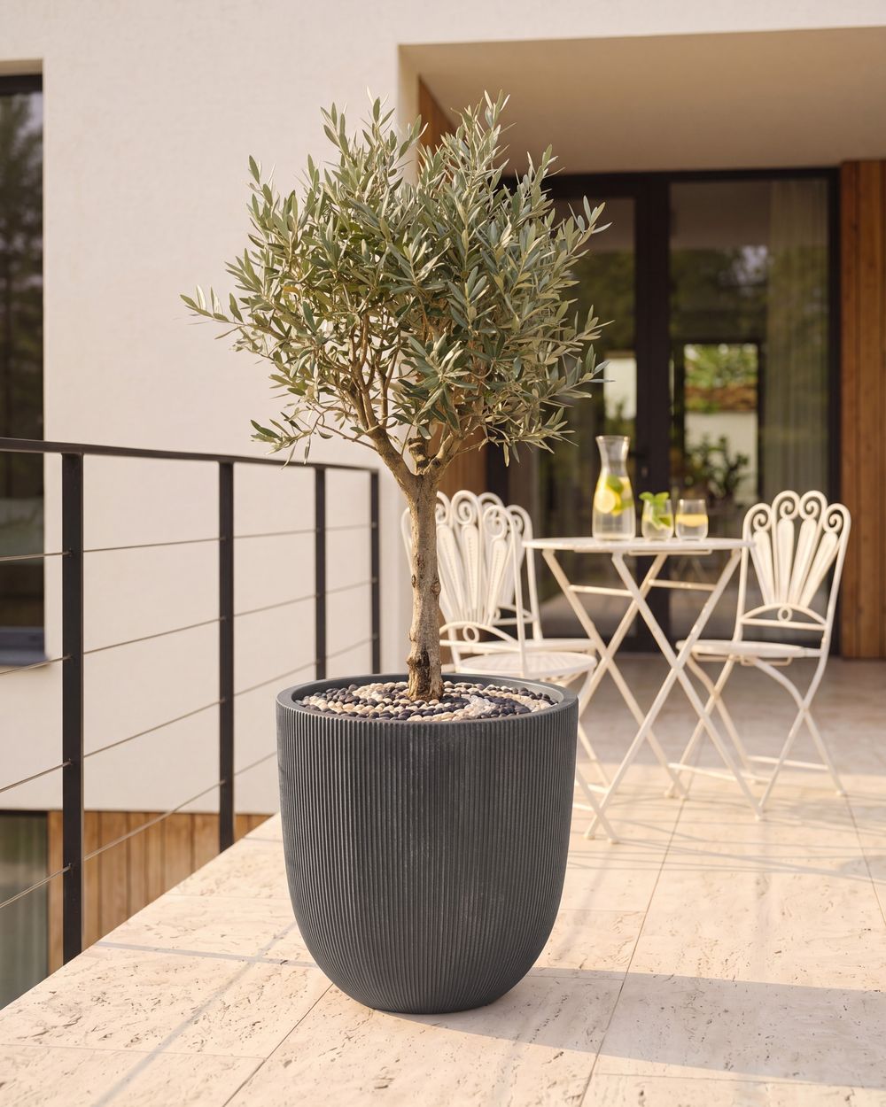 Plant Pot CHIOS 44 cm Black