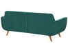 Velvet 3-Seater Sofa Cover Green BERNES_792952