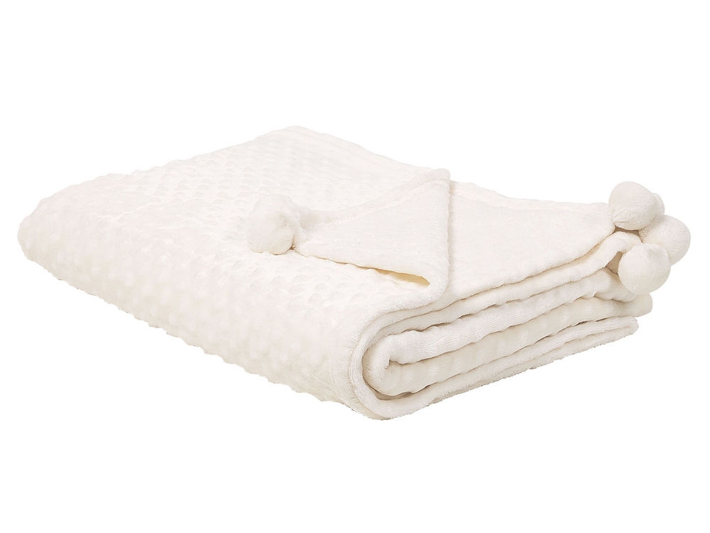 Blanket 150 x 200 cm Cream SAMUR Beliani.cz
