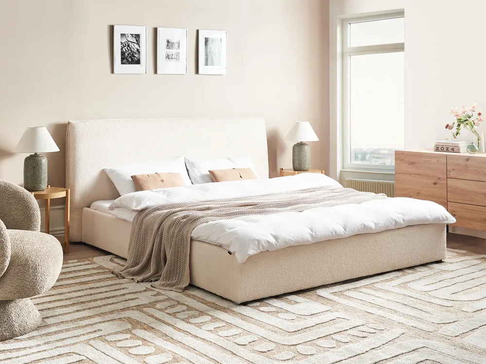 Bed Boucle LAVAUR 180 x 200 cm (EU Super King) Off-White_985480
