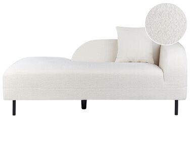 Right Hand Boucle Chaise Lounge White LE CRAU