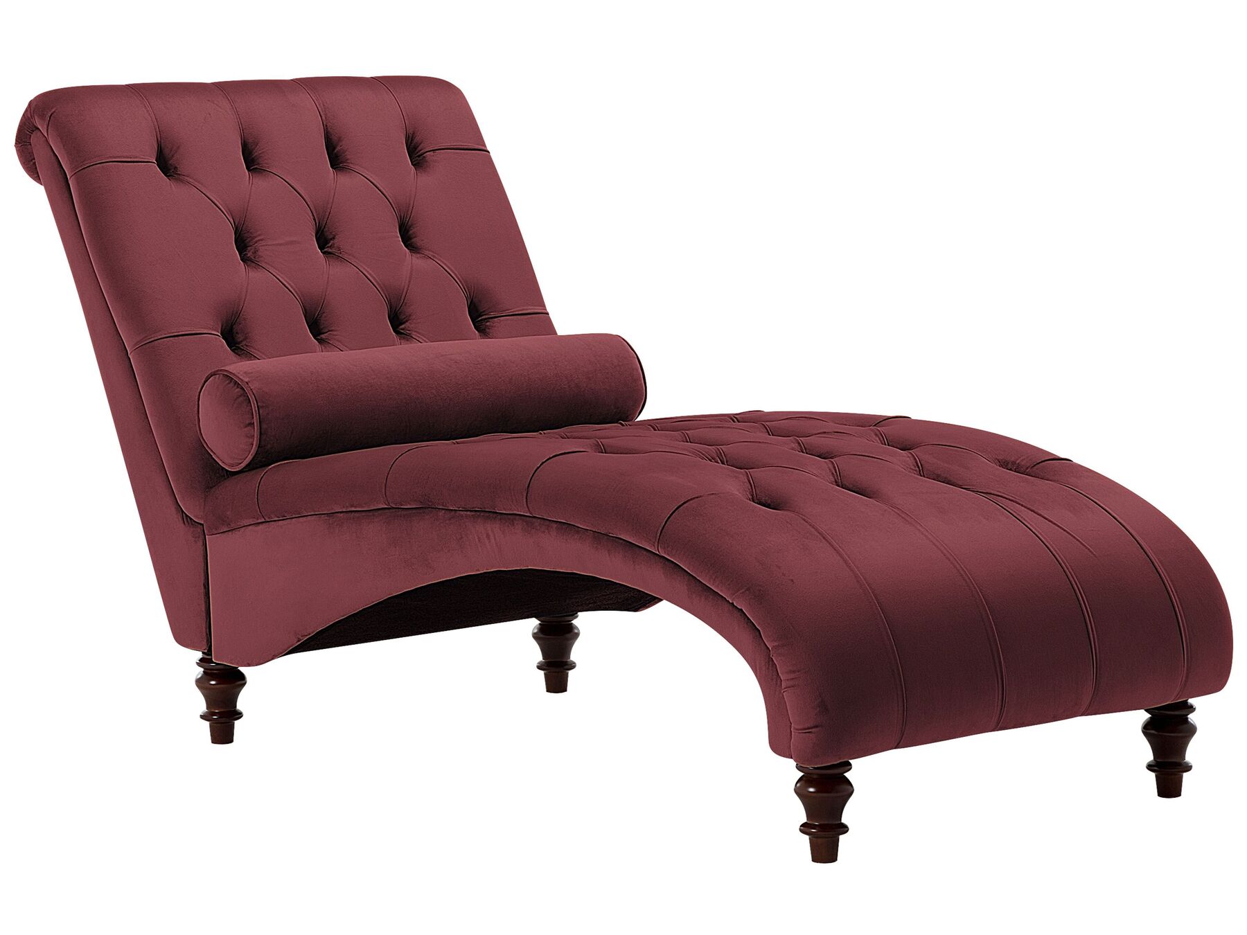Chaise longue in velluto color borgogna MURET_750589