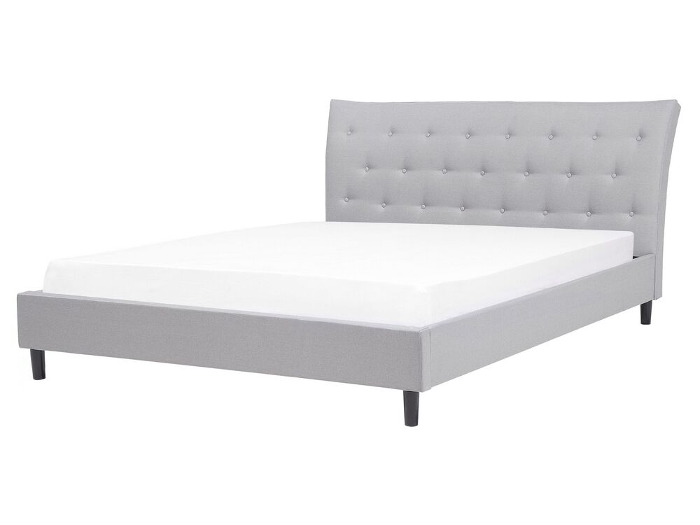 Bed Stof SAVERNE 160 x 200 cm Lichtgrijs