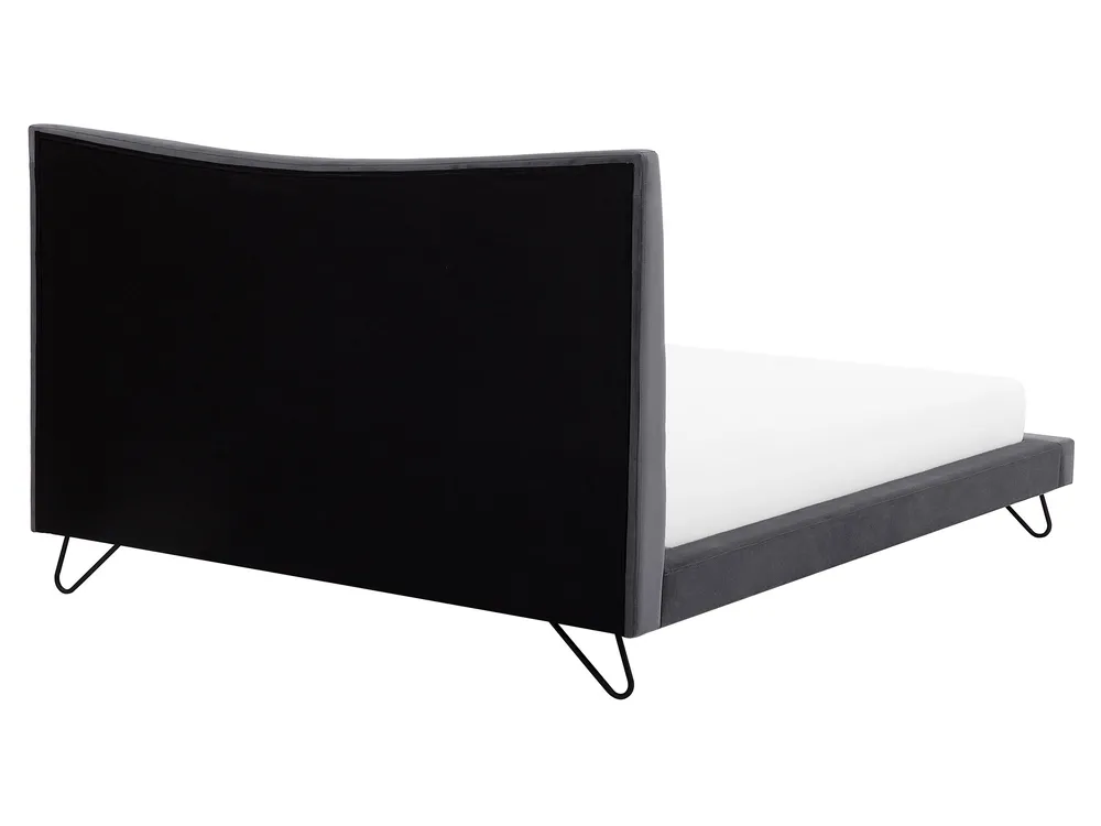Bett mit Lattenrost Samtstoff LANNION 160 x 200 cm Dunkelgrau_759702