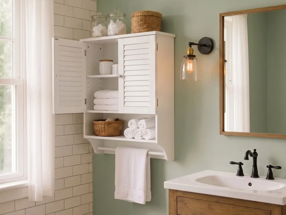 Armadio a muro per il bagno SENGUER 60 cm Bianco_1114873