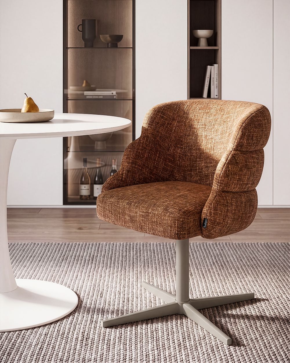 Chaise de salle à manger YOUNGSTOWN Tissu Marron doré