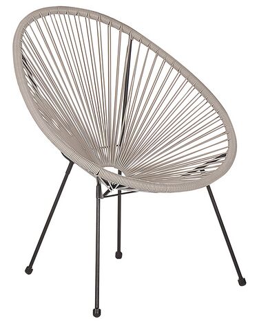 PE Rattan Accent Chair Light Grey ACAPULCO II