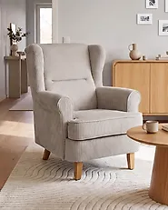 Wingback Chair ABSON Corduroy Light Beige_1186221