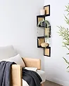 4 Tier Shelving Unit ALDER 101 cm Paulownia Wood Black