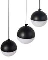 Lampe suspendue à 3 lumières LED en métal noir ANKOBRA_919168