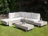 5 Seater PE Rattan Garden Corner Sofa Set Off-White LANCIANO_930928