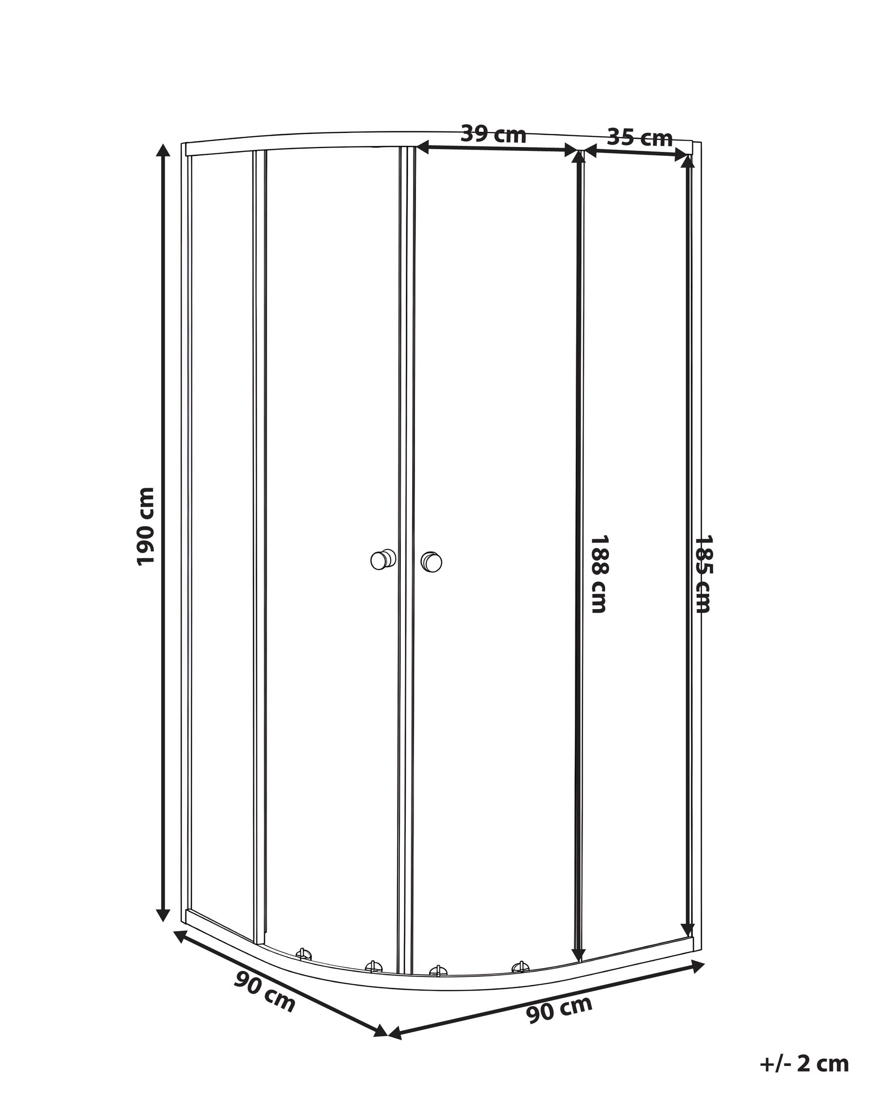 Kabina prysznicowa ONELLI 90 x 90 x 190 cm Czarny_1116758