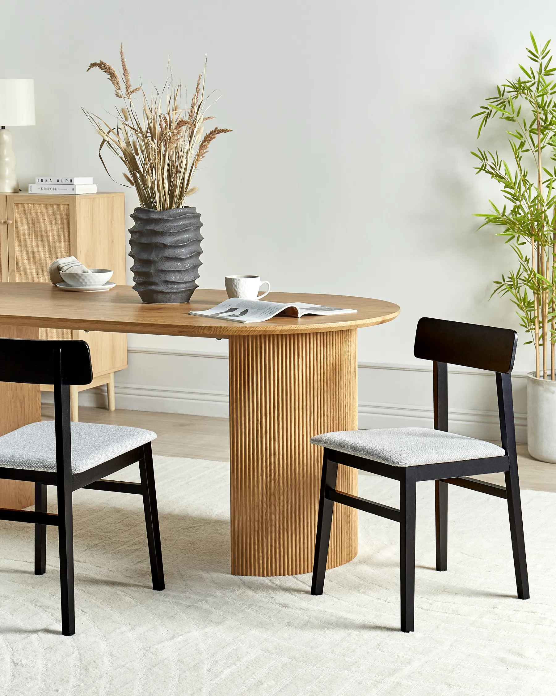 Set of 2 Dining Chairs STACY Wood Light Grey_945210
