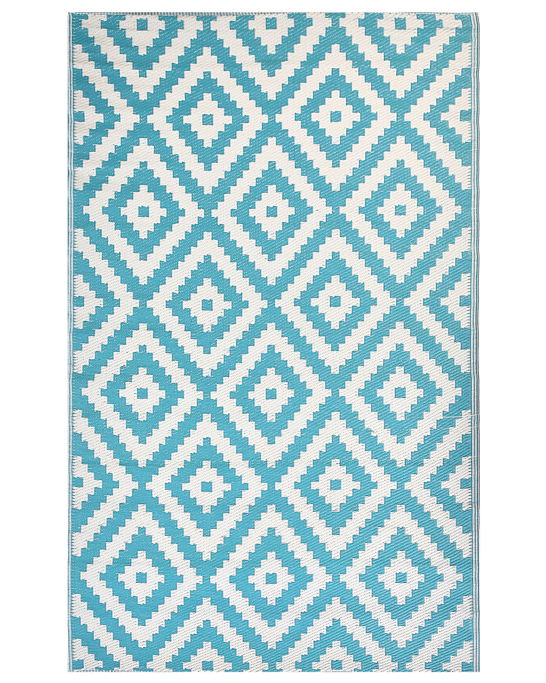Tapis extérieur bleu motif losanges 120 x 180 cm HAPUR_766399