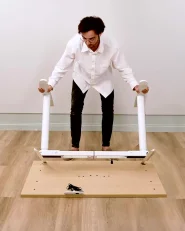 Biurko regulowane elektrycznie DESTINES 180 cm 72 cm Jasny brąz/ biały_1002829