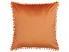 Prydnadskudde 2 st 45 x 45 cm sammet orange AERANGIS_837983