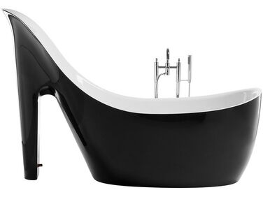 Badewanne freistehend schwarz-weiß High Heel 180 x 80 cm COCO