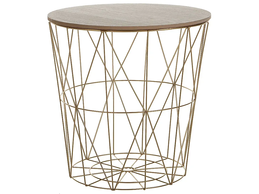 Beistelltisch LANARK mit Stauraum Gold