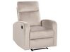 Velvet Electric Recliner Living Room Set Beige VERDAL_921691