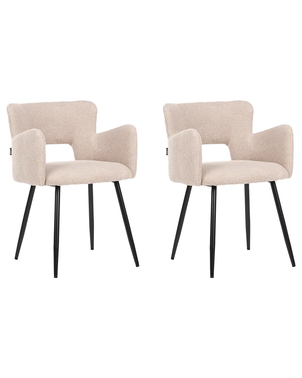 Set of 2 Dining Chairs SANILAC Boucle Beige_947068