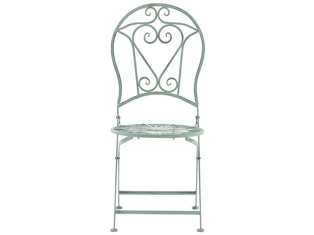 Bistro Set Folding TRENTO Metal Light Green_774536
