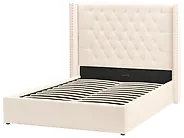 Ottoman Bed LUBBON Velvet Off-White 140 x 200 cm (EU Double)_882133