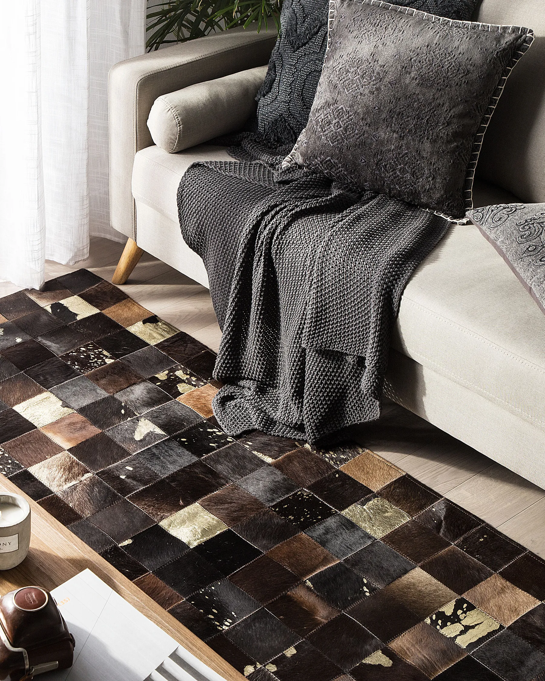 Rug BANDIRMA Brown 160 x 230 cm Leather_558513