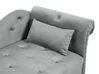 Chaise longue fluweel grijs linkszijdig IVRY_929065