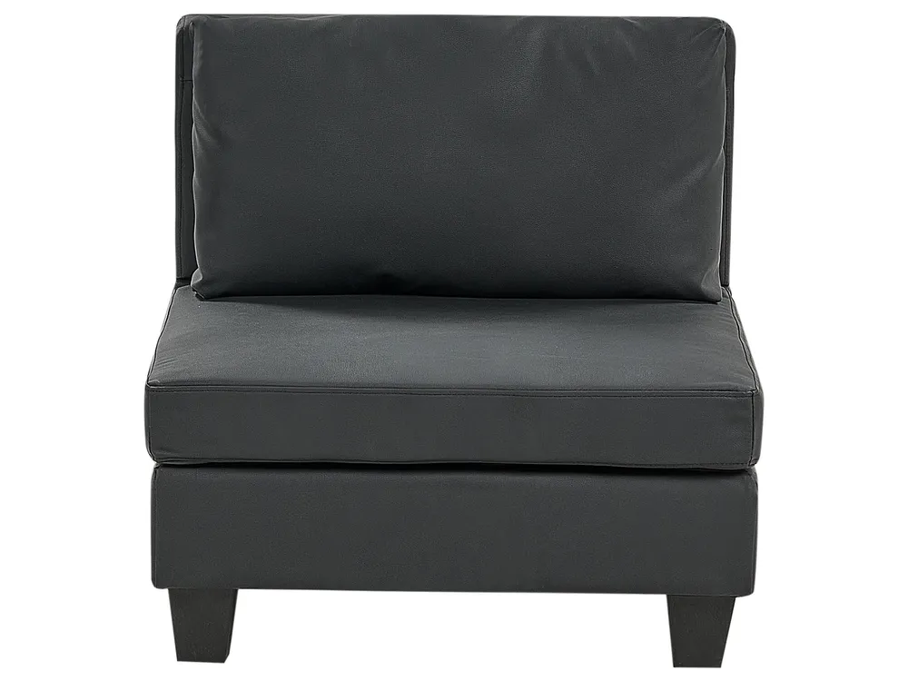 Modular U-Shape Sofa 5 Seater UNSTAD Faux Leather Black_936652