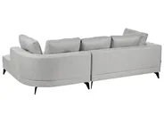Corner Sofa 3 Seater YURI Faux Linen Grey Left Hand_1021556