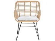 Bistro Set with Cushions TRESTINA PE Rattan Light Brown_781698