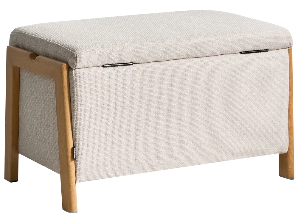 Set da salotto 3 posti EDLAND con Panca Tessuto Beige chiaro_1040871