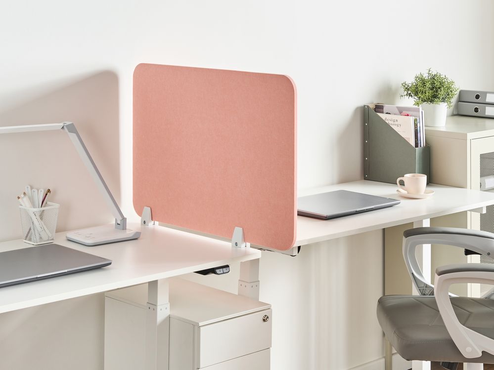 Cloison amovible de bureau SPLIT 72 x 50 cm Rose pêche