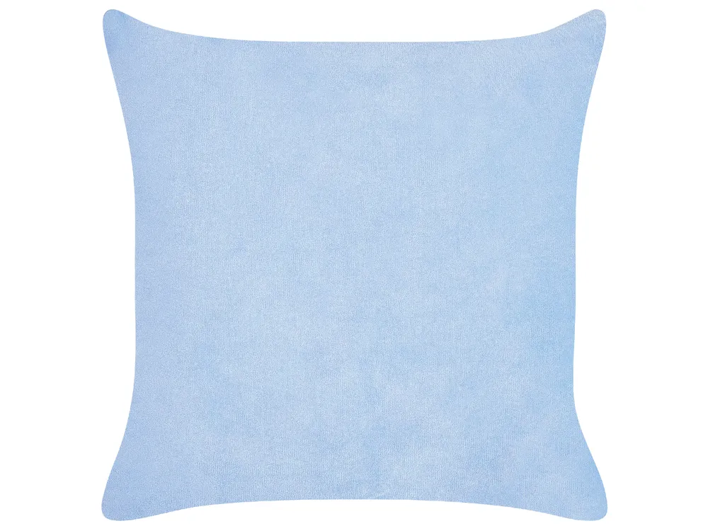 Zestaw 2 poduszek dekoracyjnych MILLET 43 x 43 cm Sztruks Niebieski Wzór geometryczny_854657